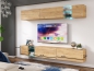 Preview: Wohnwand Mini 255 Cappuccino Hochglanz/Weiß Matt Mediawand Medienwand Design Modern Led Beleuchtung MDF Hochglanz Hängewand Hängeschrank TV Wand