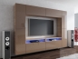 Preview: Wohnwand Cinema Cappuccino Hochglanz/Sonoma Eiche Mediawand Medienwand Design Modern Led Beleuchtung MDF Hochglanz Hängewand Hängeschrank TV Wand