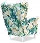 Preview: Ohrensessel POLY 1 mit Hocker Wohnzimmersessel Sessel Blumen Blumenmuster