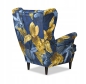 Preview: Ohrensessel POLY 2 mit Hocker Wohnzimmersessel  Blumenmuster