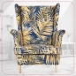Preview: Ohrensessel Poly 9 mit Hocker Wohnzimmersessel  Blumenmuster
