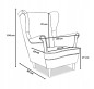 Preview: Ohrensessel ARI M 68 / MIKRO 31  Wohnzimmersessel Blumenmuster Sessel Kissen, ohne Hocker mit Knopfheftung