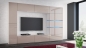 Preview: Wohnwand Shadow Cappuccino Hochglanz/Weiß 285 cm Mediawand Anbauwand Medienwand Design Modern Led Beleuchtung MDF Hochglanz Stehend TV Wand