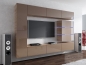 Preview: Wohnwand Shine Cappuccino Hochglanz/Sonoma Eiche 284 cm Mediawand Medienwand Design Modern Led Beleuchtung MDF Hochglanz Hängewand Hängeschrank TV Wand