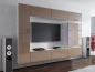 Preview: Wohnwand Shine Cappuccino Hochglanz/Weiß 284 cm Mediawand Medienwand Design Modern Led Beleuchtung MDF Hochglanz Hängewand Hängeschrank TV Wand