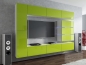 Preview: Wohnwand Shine Lime Hochglanz/Weiß 284 cm Mediawand Medienwand Design Modern Led Beleuchtung Hochglanz Hängewand Hängeschrank TV Wand