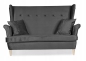 Preview: Sofagarnitur ARI Monolith 97 3-teilig Ohrensessel Sofa Velours Anthrazit