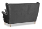 Preview: Sofagarnitur ARI Monolith 97 3-teilig Ohrensessel Sofa Velours Anthrazit
