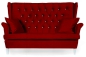 Preview: Sofagarnitur GAJA Royal 13, 3-teilig Ohrensessel Sofa Velours Dunkelrot