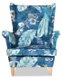 Preview: Ohrensessel SPRING 1 mit Hocker Wohnzimmersessel  Blumenmuster