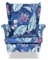 Preview: Ohrensessel SPRING 2 mit Hocker Wohnzimmersessel  Blumenmuster