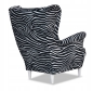 Preview: Ohrensessel ZEBRA mit Hocker Wohnzimmersessel  Animal