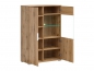 Preview: Vitrine Zele 90cm/132,5 cm Wotan Eiche Modern Design LED Beleuchtung