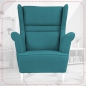 Preview: Ohrensessel Zoja Amore 66 mit Hocker Sessel Wohnzimmersessel Türkis