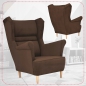 Preview: Ohrensessel Zoja Amore 30 mit Hocker Wohnzimmersessel Braun