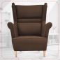 Preview: Ohrensessel Zoja Amore 30 mit Hocker Wohnzimmersessel Braun