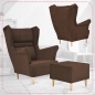 Preview: Ohrensessel Zoja Amore 30 mit Hocker Wohnzimmersessel Braun