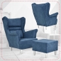 Preview: Ohrensessel Zoja Aura 17 mit Hocker Wohnzimmersessel Blau