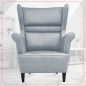 Preview: Ohrensessel Zoja Monolith 70 Sessel Wohnzimmersessel Hellblau