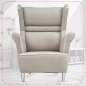 Preview: Ohrensessel Zoja New Velo 202 mit Hocker Wohnzimmersessel Beige