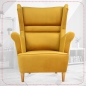 Preview: Ohrensessel Zoja Royal 10 mit Hocker Sessel Wohnzimmersessel Gelb