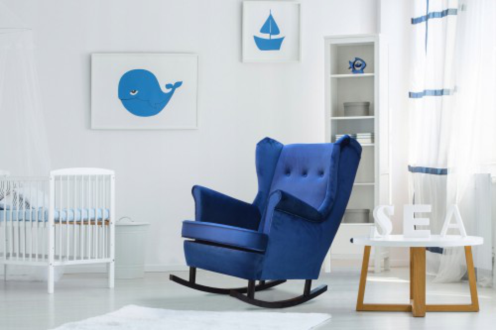 Schaukelsessel ARI Royal 22 Ohrensessel Wohnzimmersessel  Indigo Indigoblau