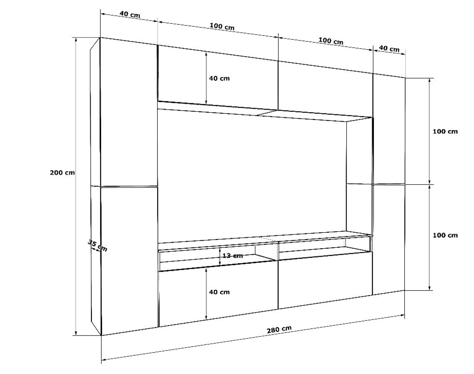 Wohnwand Cinema Weiß Hochglanz/Weiß Mediawand Medienwand Design Modern Led Beleuchtung MDF Hochglanz Hängewand Hängeschrank TV Wand