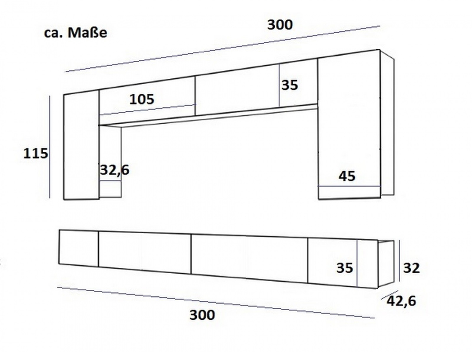 NEUHEIT Wohnwand LONDON MDF Weiß Hochglanz/ Weiß Mediawand Medienwand Design Modern Led Beleuchtung Hängewand TV Wand Hängeschrank