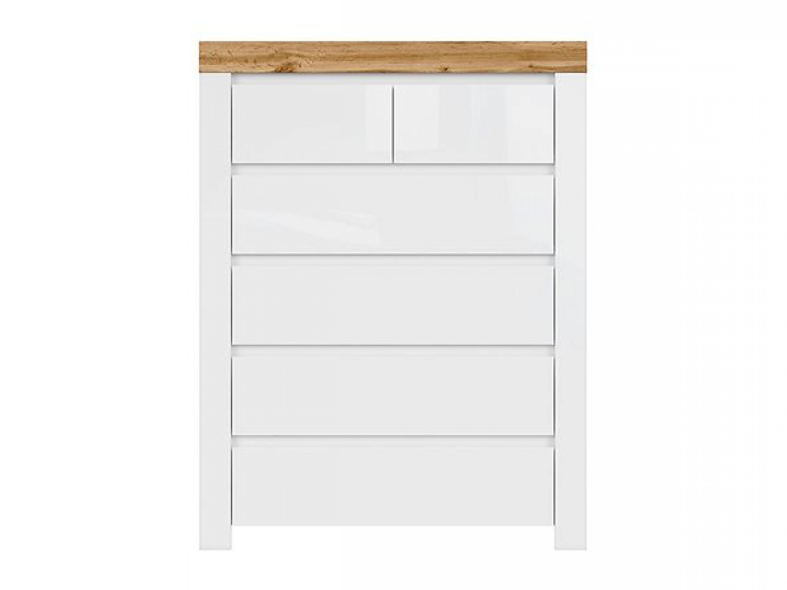 Highboard Holten 98,5cm lackiert Soft Close Weiß Hochglanz/Wotan Eiche/Weiß Matt Modernes Design Anrichte Sideboard Kommode