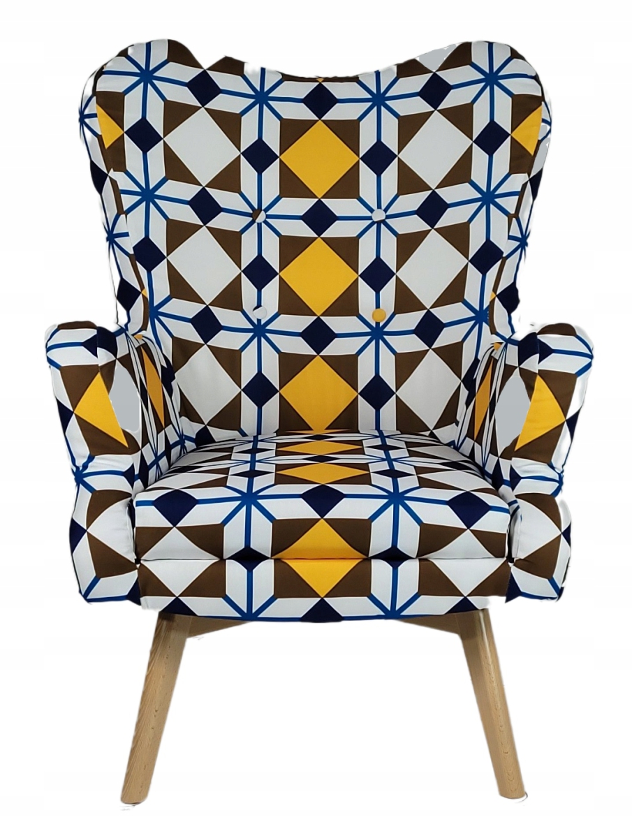Sessel Vikka mit Hocker, Velur Velvet Farbe MIX