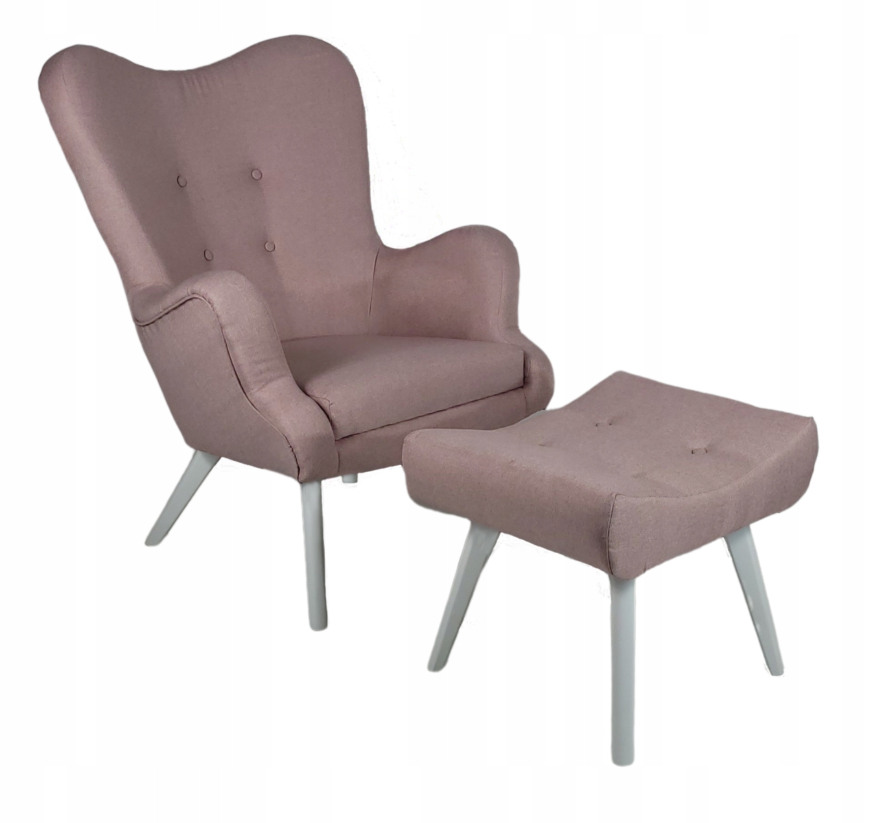 Sessel Vikka mit Hocker, Farbe Rose Twist