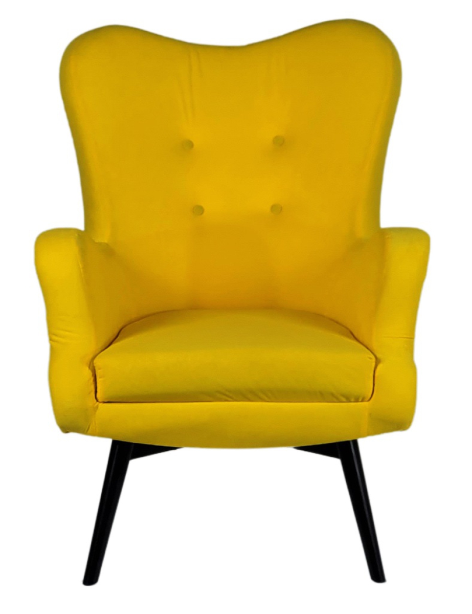 Sessel Vikka mit Hocker, Microfaser  Farbe Gelb