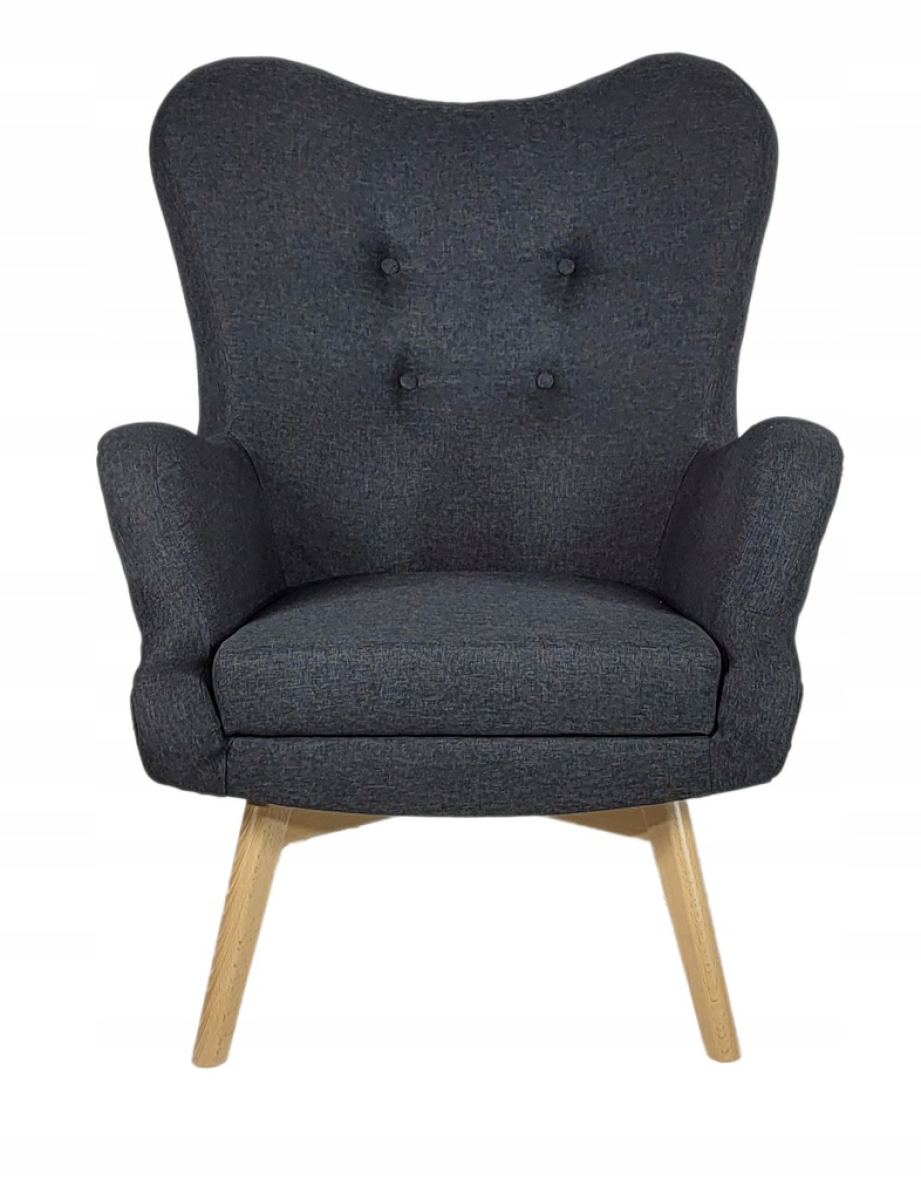 Sessel Vikka mit Hocker, Sawana, Farbe Grau