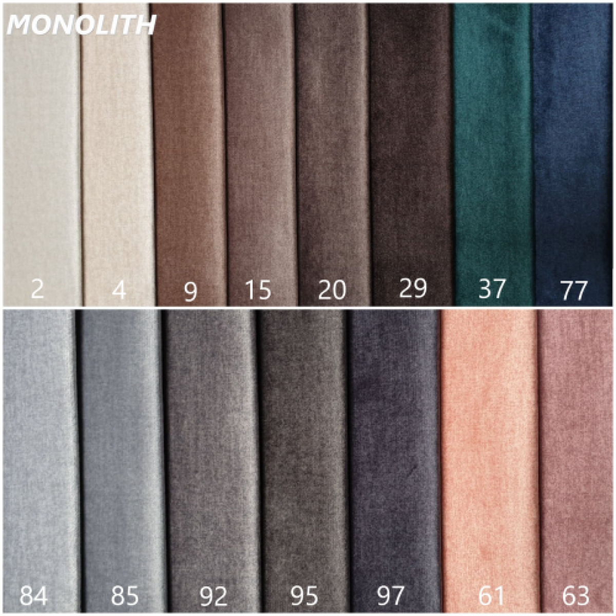 2-Sitzer-Sofa Gaja Monolith 92 Velours Grau
