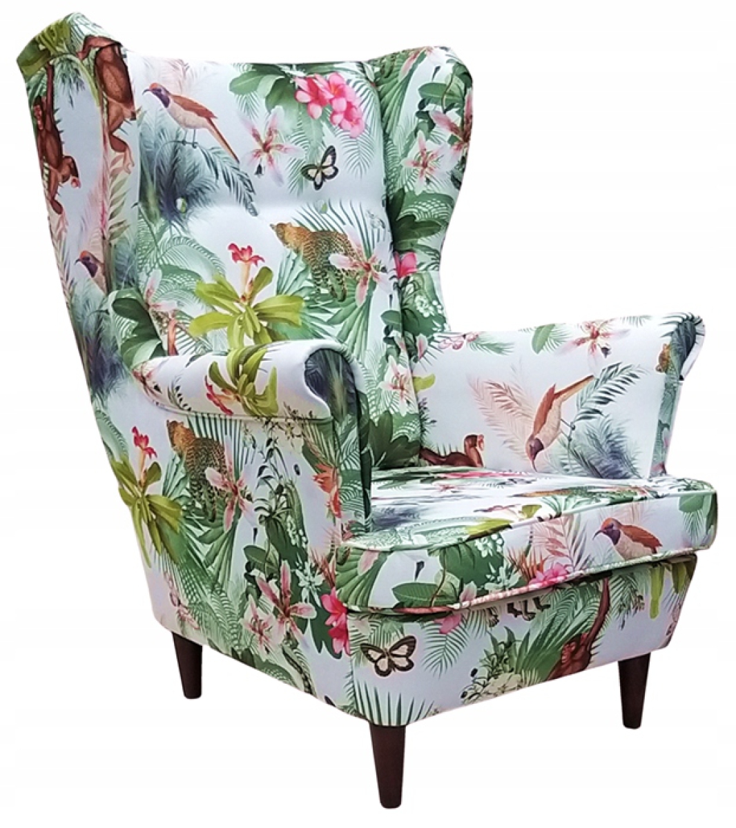 Ohrensessel ARI Garden 2 Wohnzimmersessel  Blumenmuster Tropenblumen Sessel Dschungel