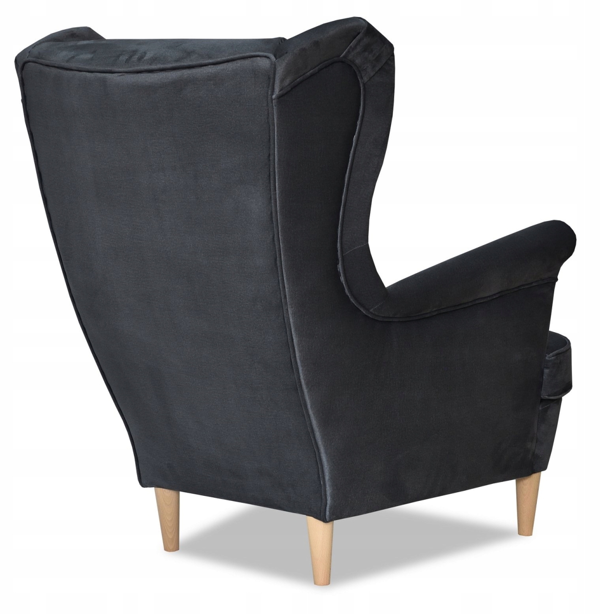 Sofagarnitur ARI Monolith 97 3-teilig Ohrensessel Sofa Velours Anthrazit