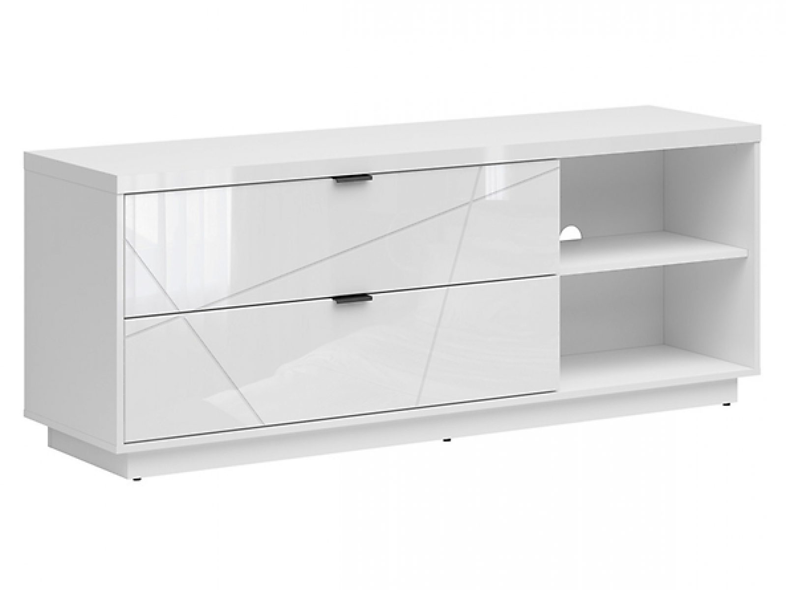 Lowboard Forn 156cm Weiß Hochglanz/Weiß Glanz TV Möbel Design Board HiFi Tisch Modern  Schrank Möbel