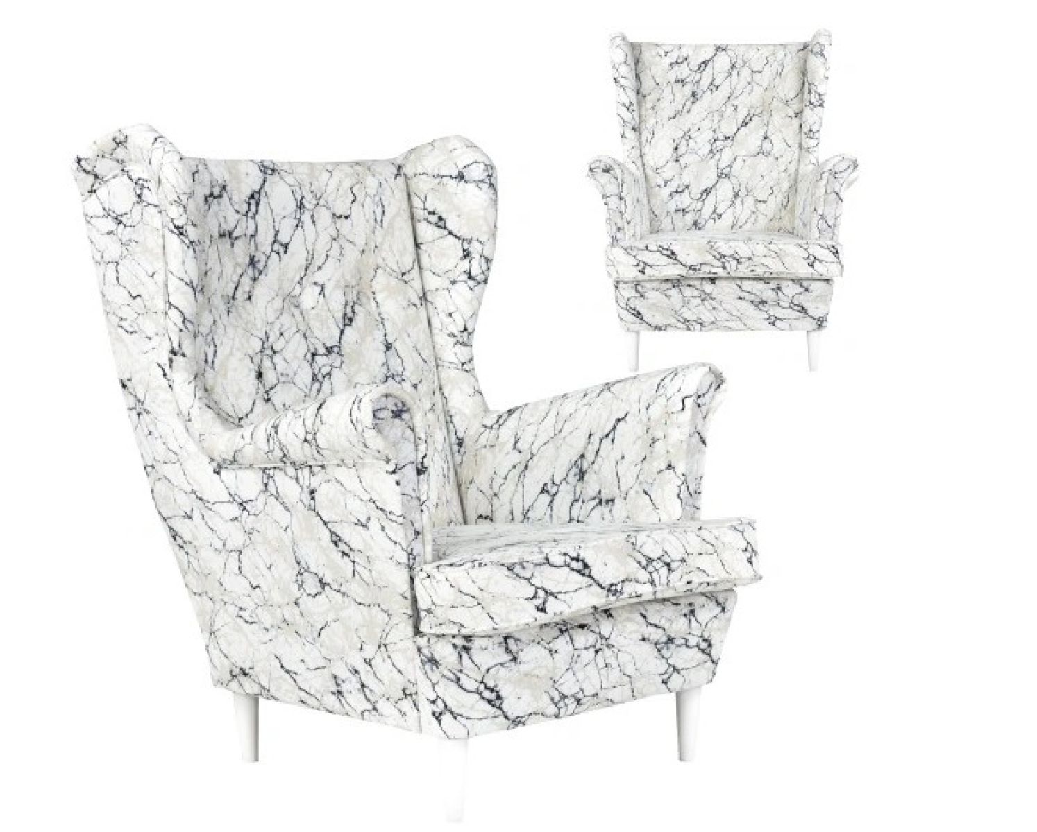 Ohrensessel Gabo 10 ohne Hocker Wohnzimmersessel Marmor