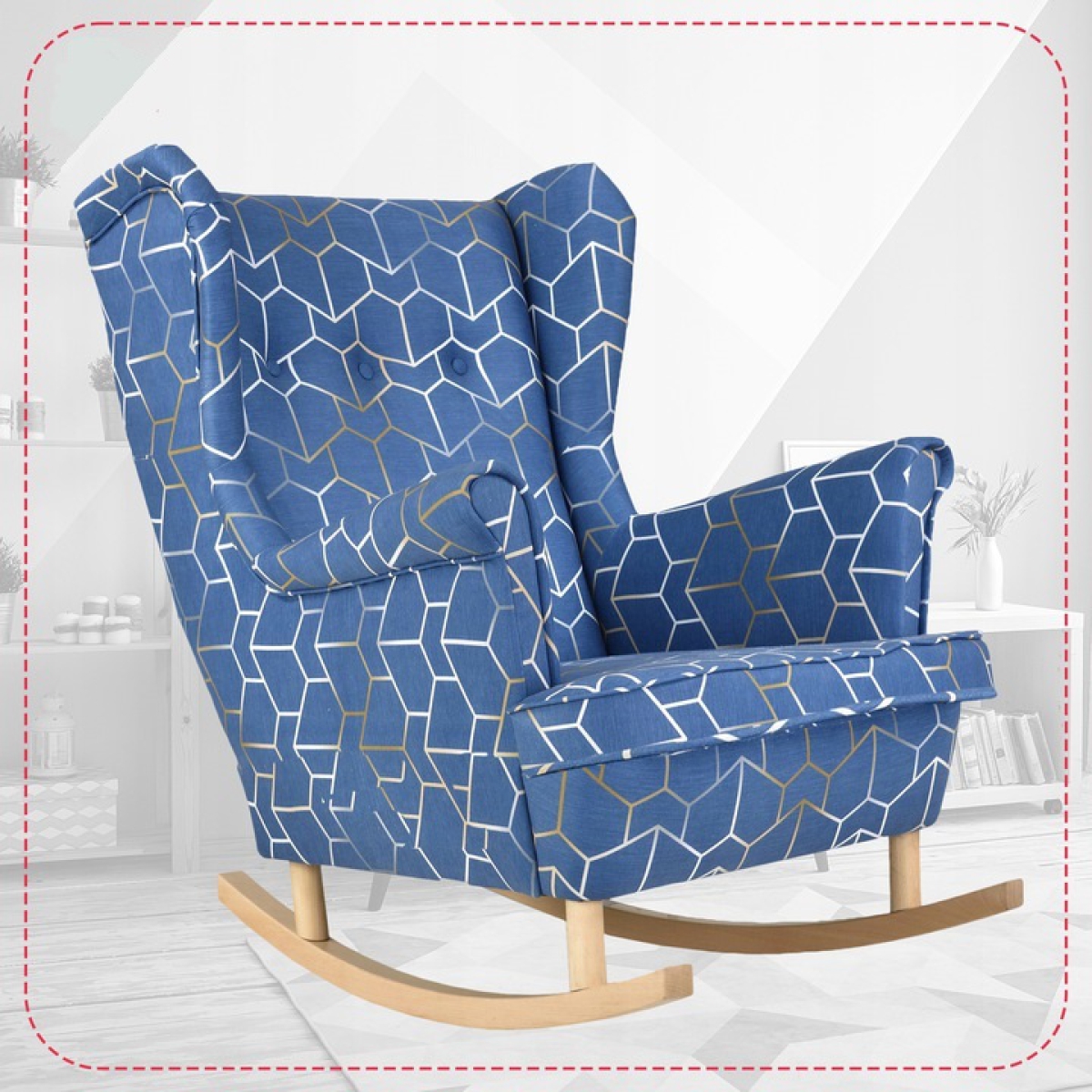 Schaukelsessel ARI Gabo 2 Ohrensessel  Wohnzimmersessel Blau