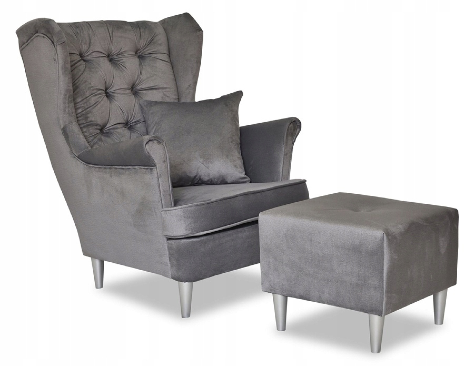 Ohrensessel GAJA Monolith 85 mit Hocker Wohnzimmersessel Grau