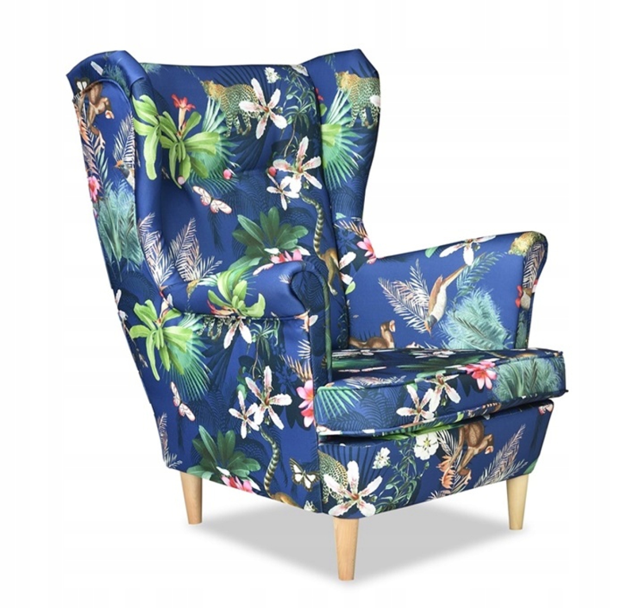 Ohrensessel ARI Garden 1 Wohnzimmersessel  Blumenmuster Tropenblumen Sessel Dschungel