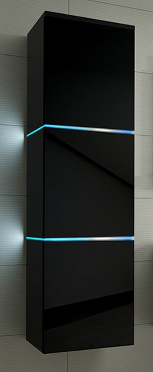 Hängeschrank Lux Schwarz  Hochglanz/Schwarz Badmöbel Badezimmermöbel