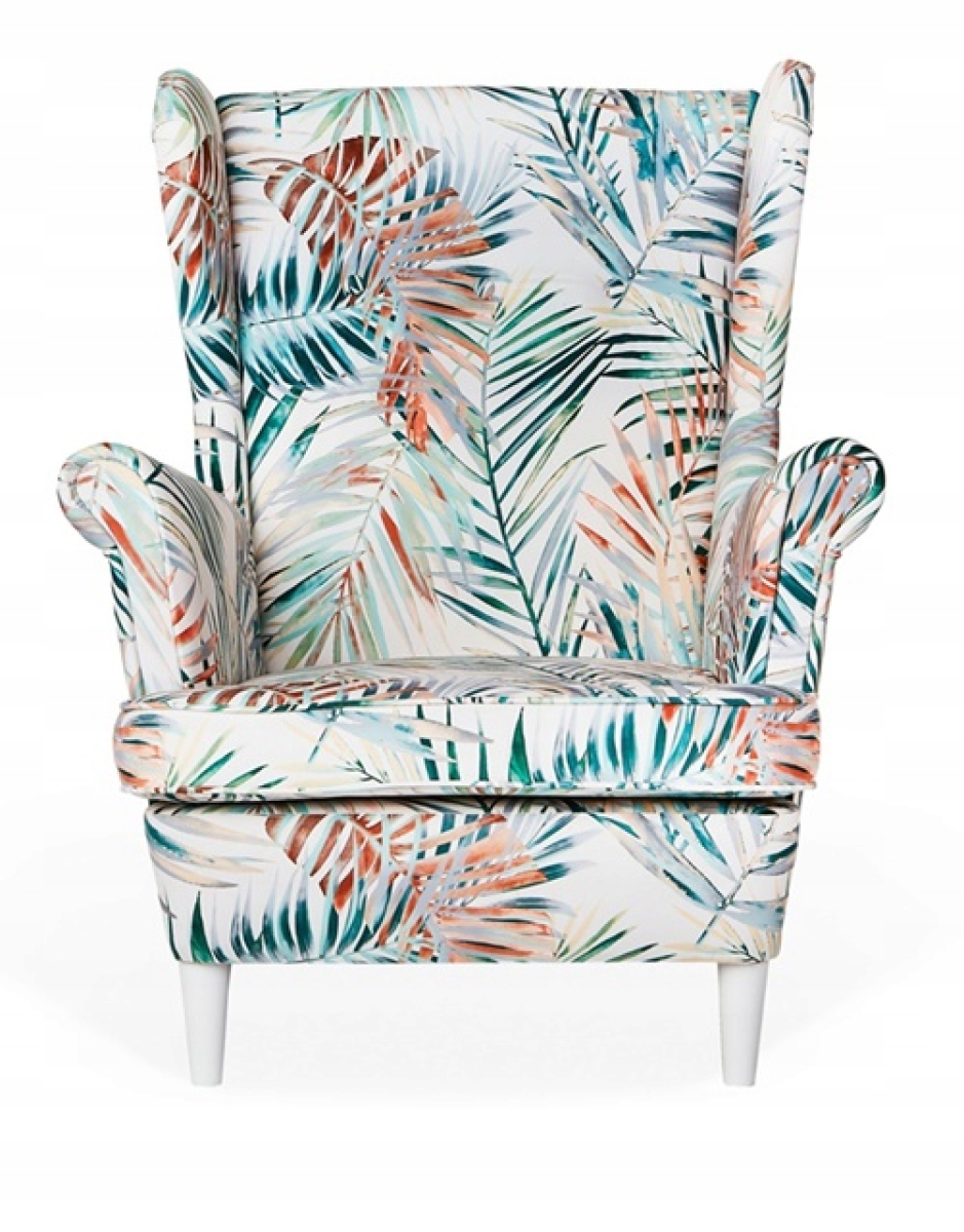 Ohrensessel M 115 mit Hocker Wohnzimmersessel  Blumenmuster