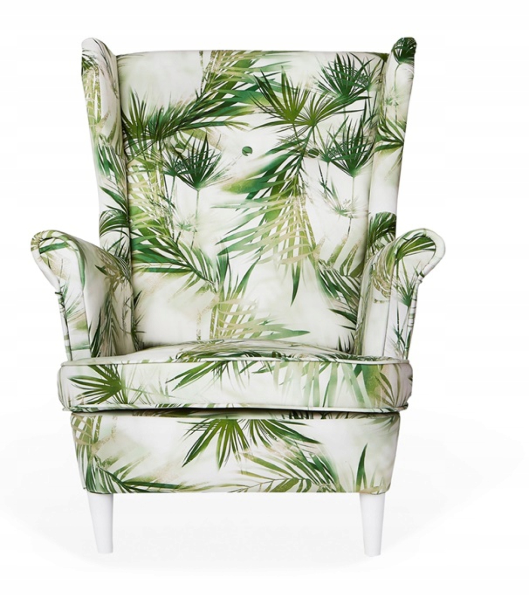 Ohrensessel M 117 mit Hocker Wohnzimmersessel  Blumenmuster
