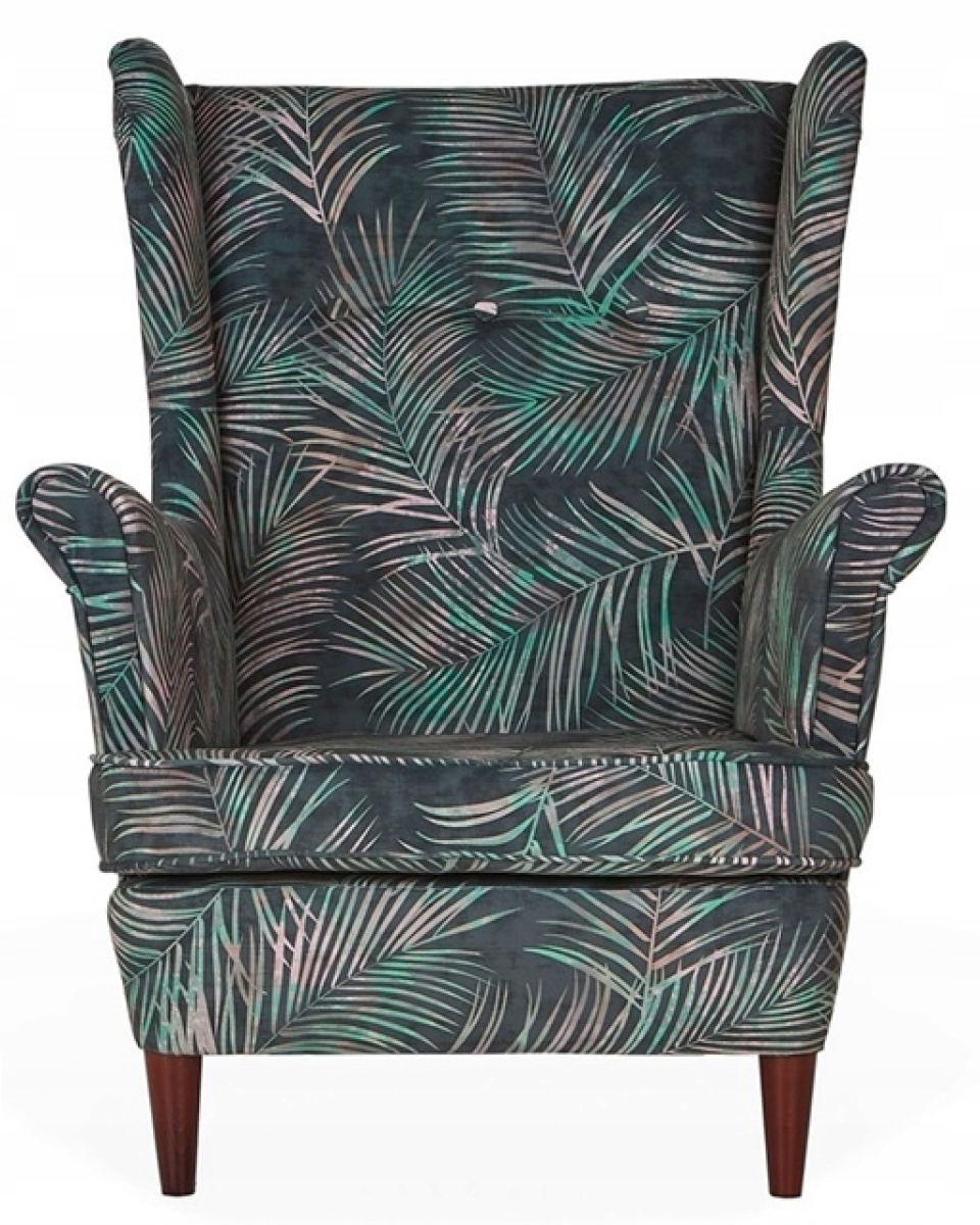 Ohrensessel M 121 mit Hocker Wohnzimmersessel  Blumenmuster