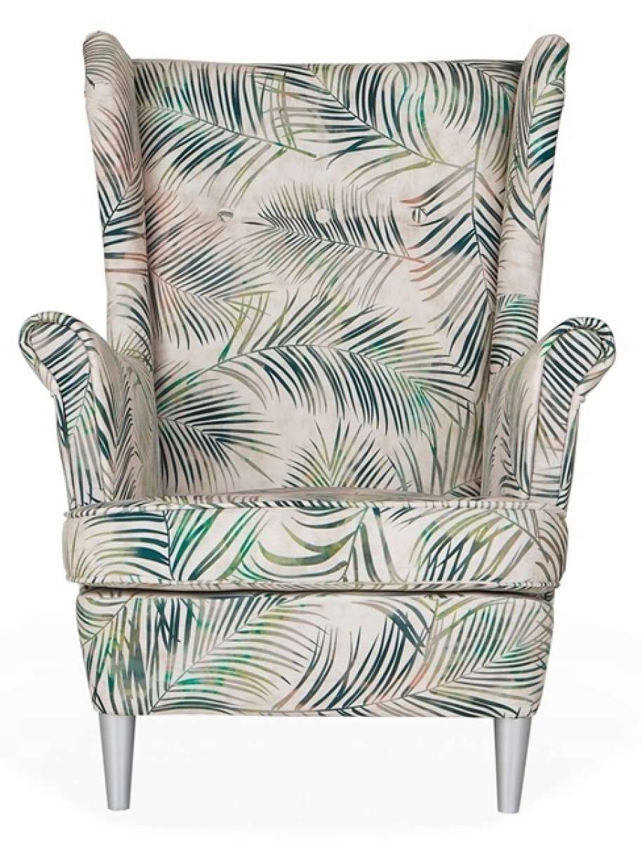 Ohrensessel M 122 mit Hocker Wohnzimmersessel  Blumenmuster
