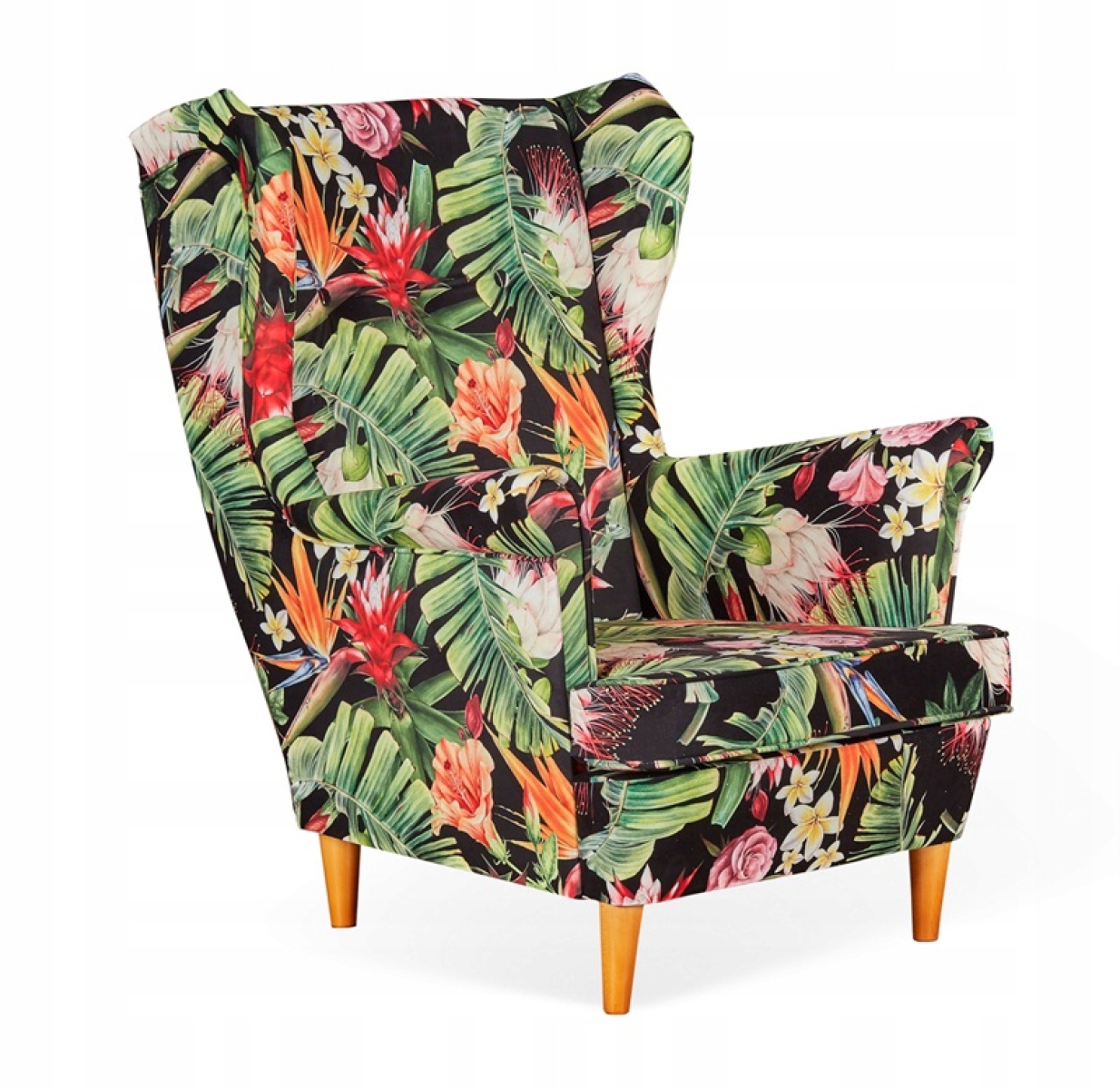 Ohrensessel M 133 Wohnzimmersessel Sessel  Blumenmuster Tropenblumen