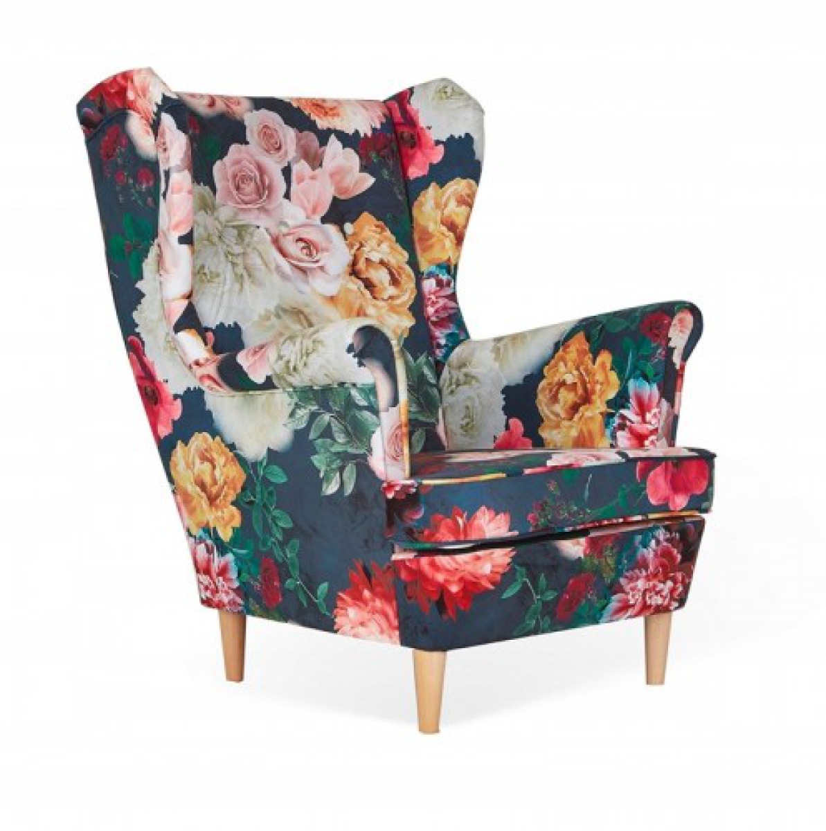 Ohrensessel M 135  Wohnzimmersessel  Blumenmuster
