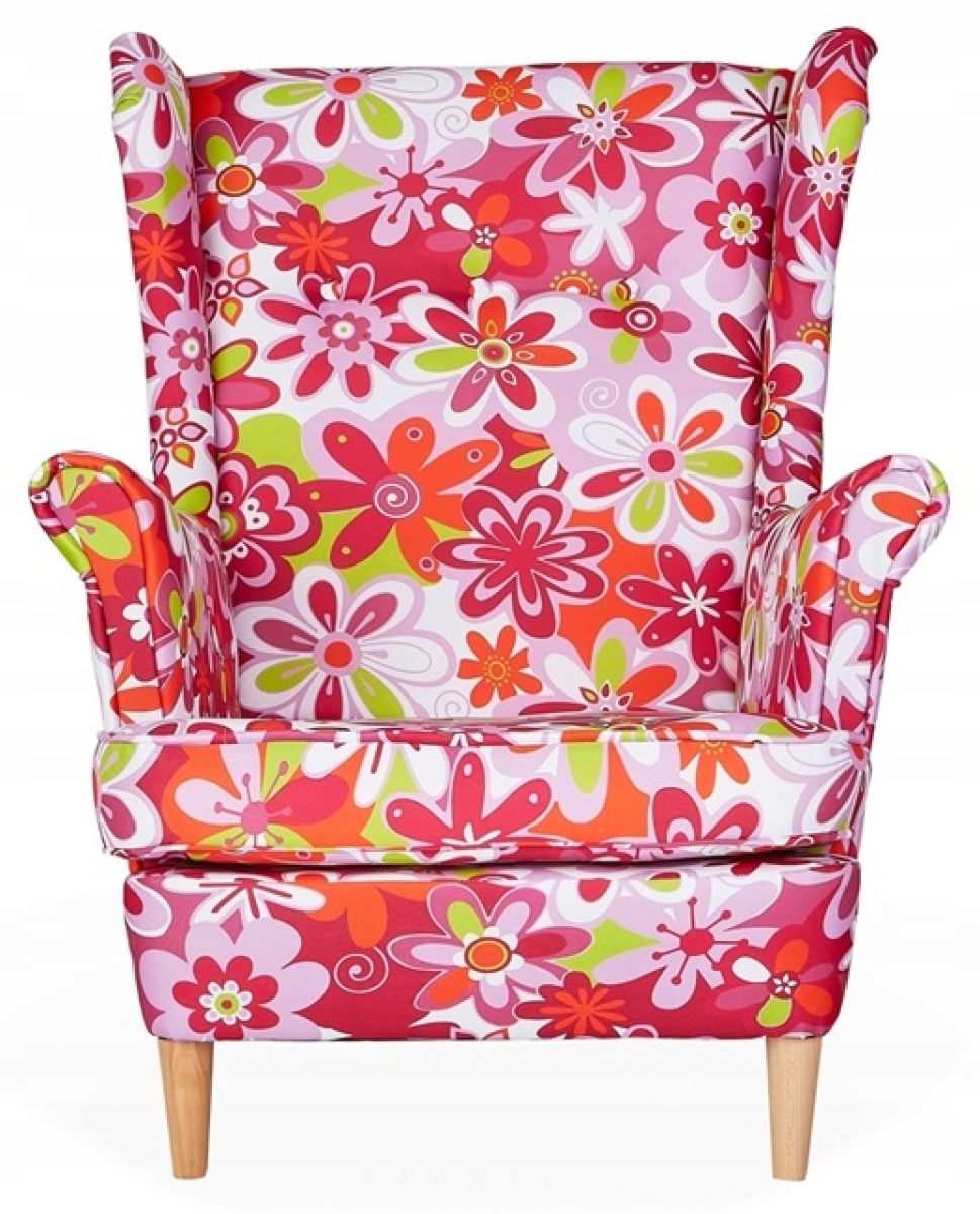 Ohrensessel M 69 Wohnzimmersessel  Blumenmuster
