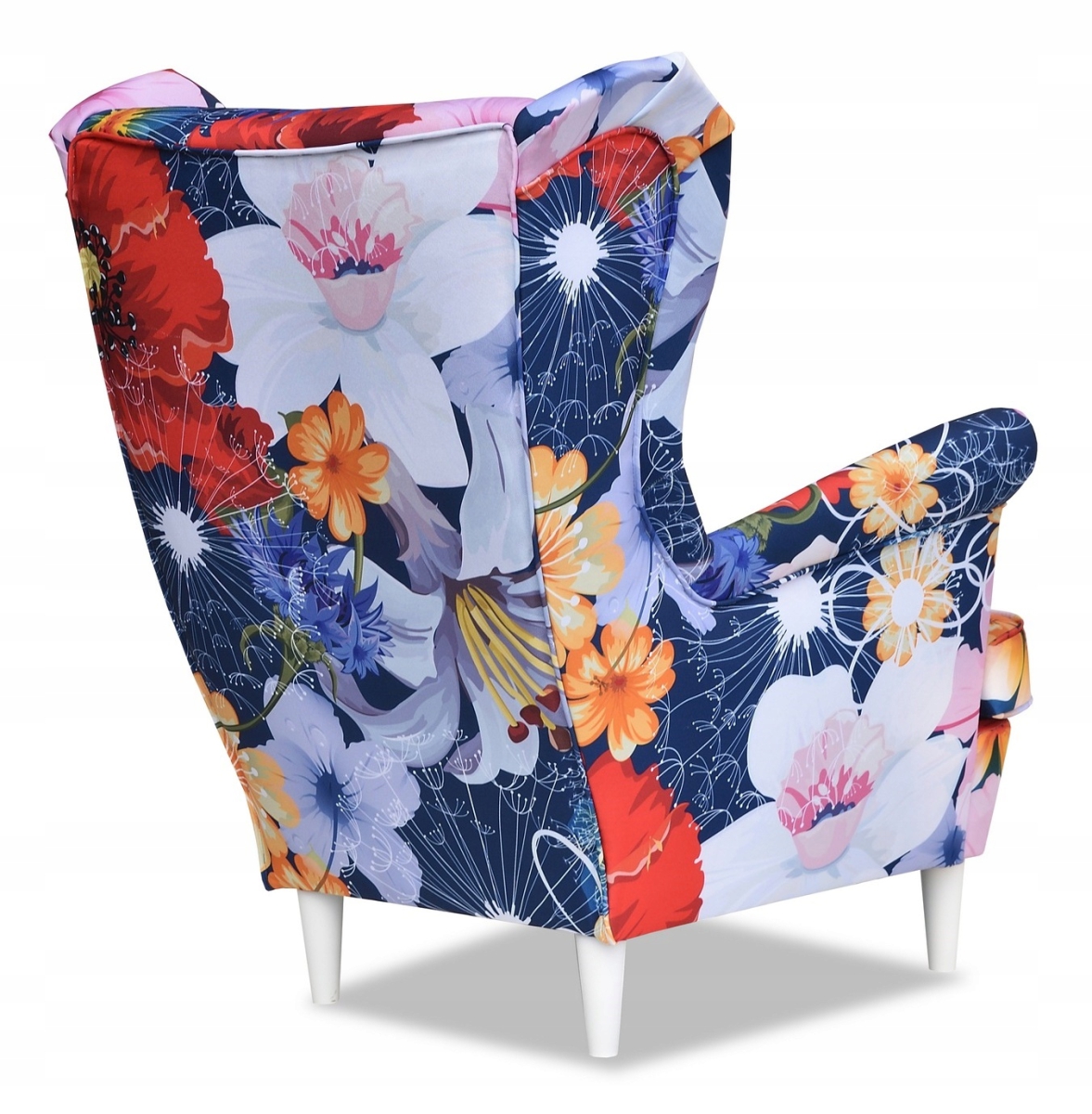 Ohrensessel M 70 mit Hocker Wohnzimmersessel  Blumenmuster